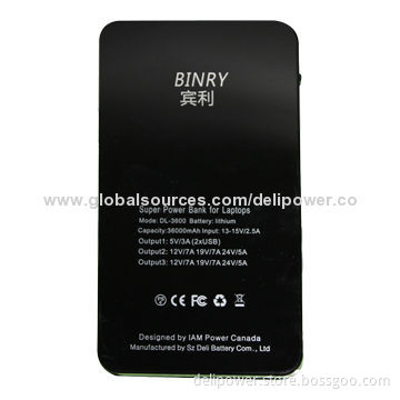 2*USB 5V*2, 2*DC 12/19/24V, smart high-capacity, lithium-ion battery packs for four devices
